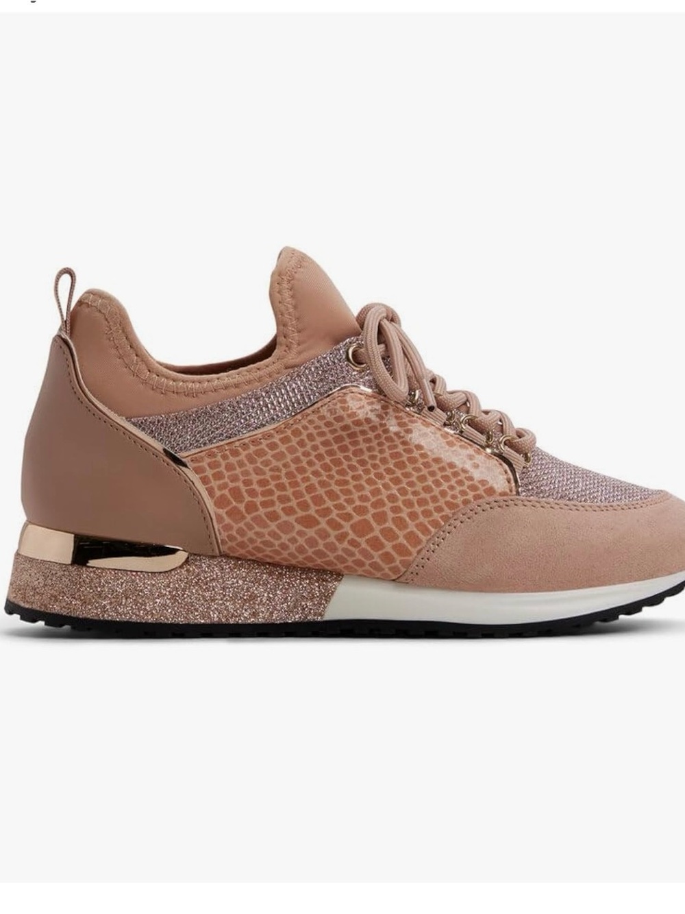 Aldo Blush Pink Metallic Accent Women's Sneaker - Picture 3 of 6